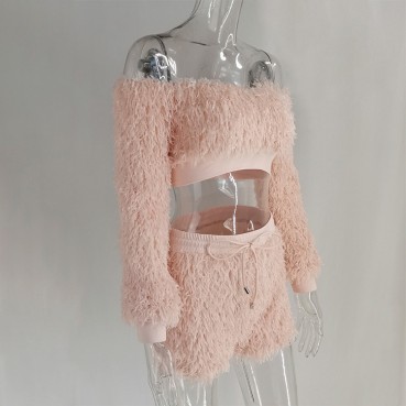 Europe and the United States new INS autumn shoulder chest reversing umbilical short paragraph two-piece trousers suit
