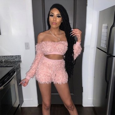 Europe and the United States new INS autumn shoulder chest reversing umbilical short paragraph two-piece trousers suit