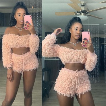 Europe and the United States new INS autumn shoulder chest reversing umbilical short paragraph two-piece trousers suit