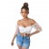 Summer new women's fashion sexy mesh wave point shoulder wrapped chest revealing umbilica short top