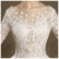 New long-sleeved lace mesh small trailing wedding decorative European and American round collar embroidery flower perspective white wedding dress