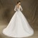 New long-sleeved lace mesh small trailing wedding decorative European and American round collar embroidery flower perspective white wedding dress