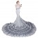 Wedding dress 2021 new long sleeve V-colored fish tail tail dress custom slim slim fashion large size lace wedding dress