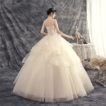 Wedding bride 2021 new champagne pregnant women large size Sen system super fairy small son temperament dream travel wedding dress