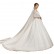 New long-sleeved lace mesh small trailing wedding decorative European and American round collar embroidery flower perspective white wedding dress