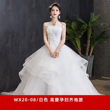 Wedding bride 2021 new champagne pregnant women large size Sen system super fairy small son temperament dream travel wedding dress