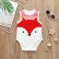 Summer new baby triangle hanie baby sleeveless cartoon print small animal models children's romper