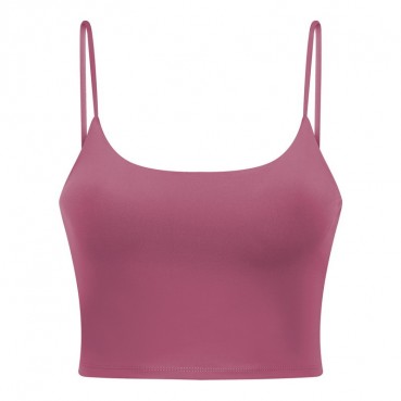 2021 new yoga vest women's chest mat sexy strap beauty back yoga top half trip yoga clothing