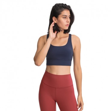 2021 spring and summer new cross-like back yoga text chest grinding naked high strength shockproof upper, sports lingerie
