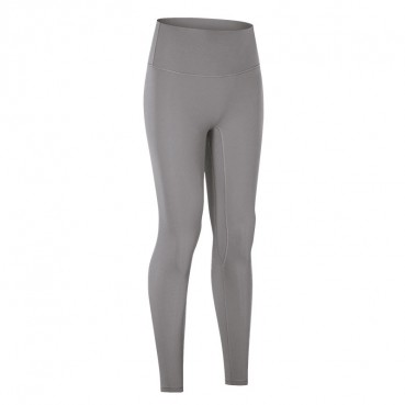 2021 European and American new products without T line invisible yoga pants double-sided grinding honey hips hip high waist nine pants women