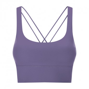 2021 spring and summer newbie strap shockproof sports underwear female gather breathable plus width pose yoga sports bra