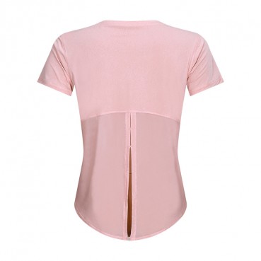 Spring and summer new yoga short-sleeved T-shirt female fitness running fashion tape quick breathable loose vest blouse