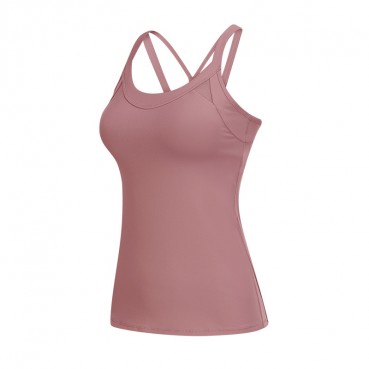 Autumn and winter new professional yoga vest female with chest pad hollow cross-like back speed dry breatha life fitness top