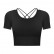 2021 Summer new bowl short paragraph chest mat yoga T-shirt female hollow beauty back outdoor casual sports short sleeves