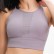 2021 spring and summer new front gear splicing mesh sports bra pull high round collar gathered anti-seismic sports lingerie