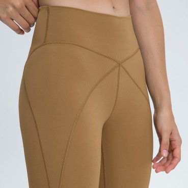 New front flight features XY stitching yoga pants elastic high waist hip fitness small feet nine pants spring and summer