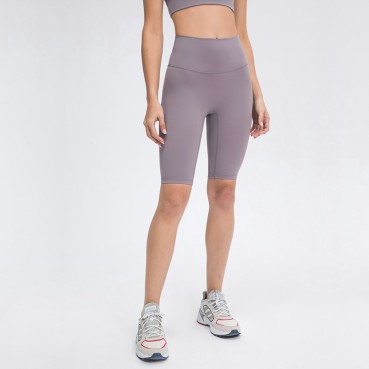 2021 spring and summer new non-T line double-sided grinding yoga pants stretch slim outdoor sports five pants women