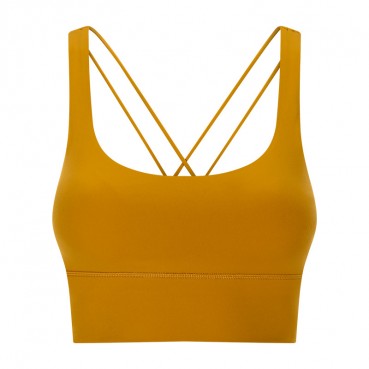 2021 spring and summer newbie strap shockproof sports underwear female gather breathable plus width pose yoga sports bra