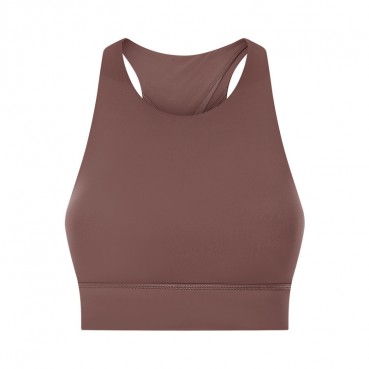 Spring and summer new high-necked sports bra triangle hollow beauty back gathered anti-seismic yoga fitness sports lingerie