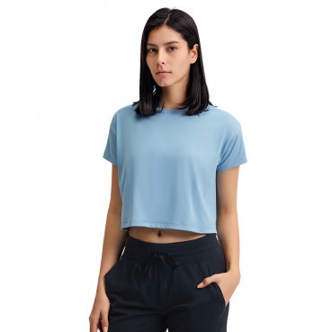 Europe and the United States new sexy hiking badge yoga T sleeve female quick-drying loose breathable outdoor sports fitness service