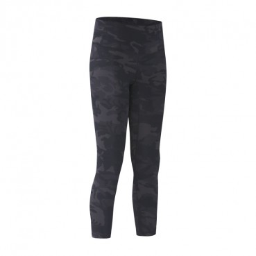 2021 spring and summer new double-sided grinding yoga pants female hips fitness quick-drying force running sports seven pants