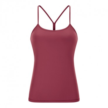 2021 spring and summer new with chest mat yoga vest female sexy y words beautiful back force sports long version yoga clothing