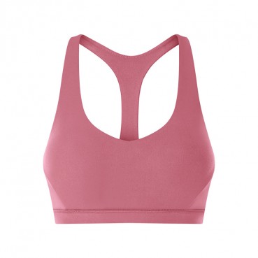 2021 Spring and Summer New Sexy V-neck sports bra gathered breathable Y words beautiful back solid color sports clothes women