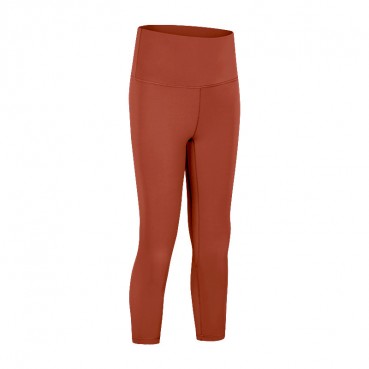 2021 spring and summer new double-sided grinding yoga pants female hips fitness quick-drying force running sports seven pants