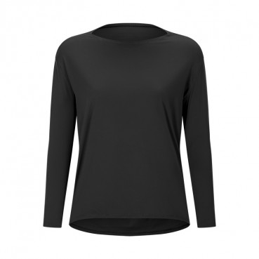 New double-sided naked bloating long sleeve female slim breathable simple European and American women training fitness yoga clothing