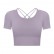 2021 Summer new bowl short paragraph chest mat yoga T-shirt female hollow beauty back outdoor casual sports short sleeves