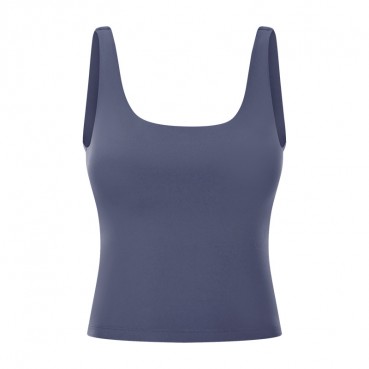 Europe and the United States new solid color simple belt chest mat yoga vest deep u beauty back run sports fitness jacket female spring and summer