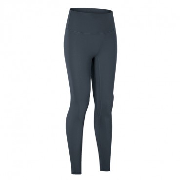 2021 European and American new products without T line invisible yoga pants double-sided grinding honey hips hip high waist nine pants women