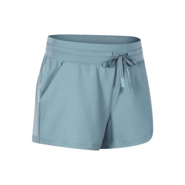 2021 Europe and the United States new draw strolls waist yoga shorts outdoor leisure running fitness three pants women
