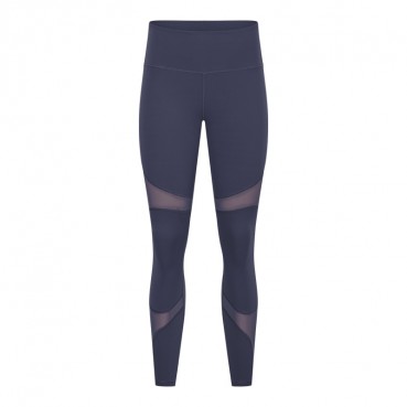 2021 autumn new splicing mesh yarn yoga pants female naked body grinding quick-drying running sports nine pants