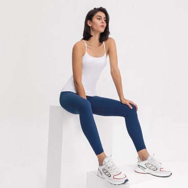 2021 spring and summer new with chest mat yoga vest female sexy y words beautiful back force sports long version yoga clothing
