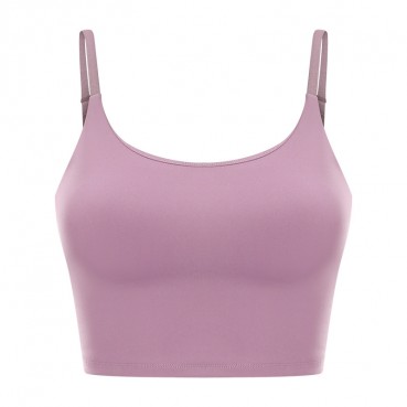 2021 new grinding naked half cut out yoga clothing with chest pad classic card buckle beauty back tape yoga vest