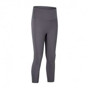 Spring and summer new non-angle launched naked yoga seven pants high waist hip slim slimming sports fitness trousers women