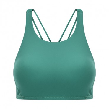 2021 new open back cross-belt sports bra skin-friendly bare feel round neck sports clothes women autumn and winter