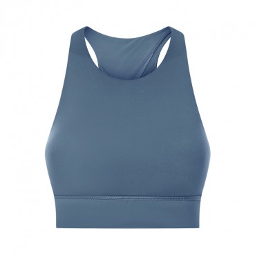 Spring and summer new high-necked sports bra triangle hollow beauty back gathered anti-seismic yoga fitness sports lingerie