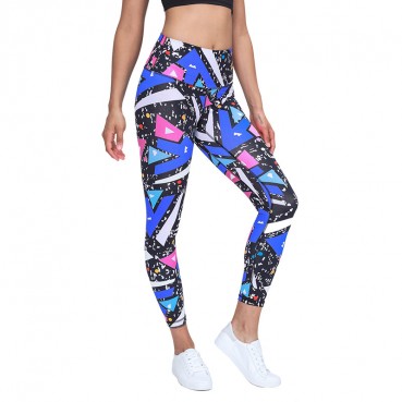 2021 spring and summer new yoga pants female hips sports fitness clothes slimming tight high waist small foot nine pants