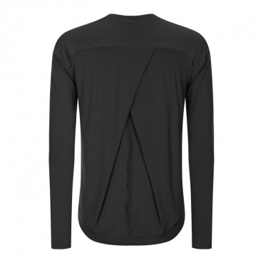 Europe and the United States autumn and winter new lines stitching sports long sleeve female solid color simple casual back piece cross interior yoga clothing