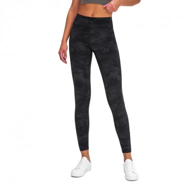 2021 Europe and the United States new yoga trousers female naked solid color stereo stitching hips sports fitness nine pants