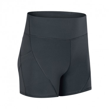 2021 spring and summer new stitching yoga shorts female peach hip training quick-drying force tight sports three pants