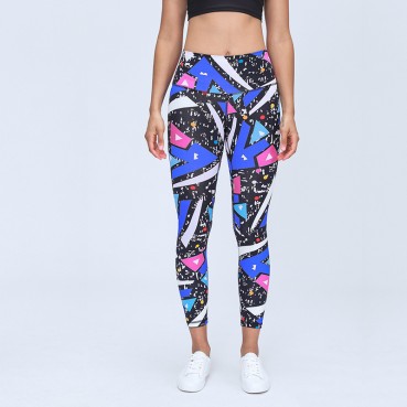 2021 spring and summer new yoga pants female hips sports fitness clothes slimming tight high waist small foot nine pants