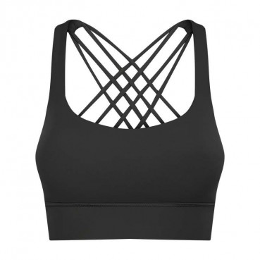 2021 new fitness sports underwear female underwashing wide cross-like anti-seismic gathered sports bra