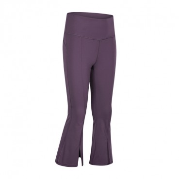 2021 spring and summer new speaker wide-leg yoga pants double-sided grinding elastic slim dance sports seven pants women