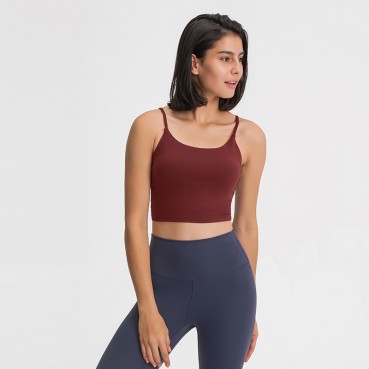 2021 new yoga vest women's chest mat sexy strap beauty back yoga top half trip yoga clothing