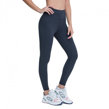 2021 spring and summer new classic slim high waist yoga pants side waist ribbon sports fitness stretch nine pants