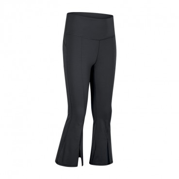 2021 spring and summer new speaker wide-leg yoga pants double-sided grinding elastic slim dance sports seven pants women
