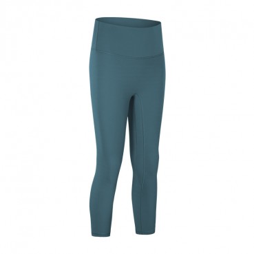 Spring and summer new non-angle launched naked yoga seven pants high waist hip slim slimming sports fitness trousers women